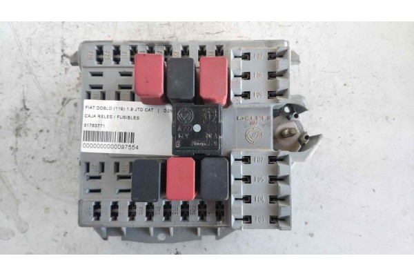 Recambio de caja reles / fusibles para fiat doblo (119) 1.9 jtd cat referencia OEM IAM 51763771  