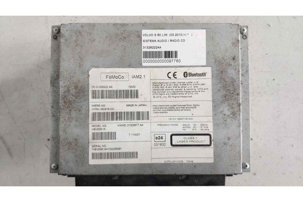 Recambio de sistema audio / radio cd para volvo s60 lim. 2.4 diesel cat referencia OEM IAM 31326222AA  