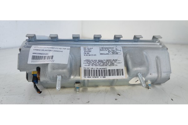 Recambio de airbag delantero derecho para citroen c4 picasso exclusive referencia OEM IAM 96600568ZDHZD  